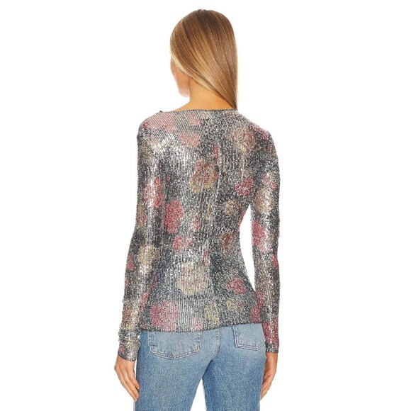 NWOT Free People multicolour floral sequin top, S - Picture 7 of 16